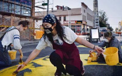 Voting is Power: Milwaukee’s Latinx community installs “Black and Brown Lives Matter” Street Mural