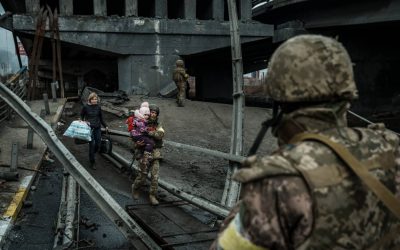 Photos from the frontlines: Sergi Mykhalchuk documents images of war as civilians evacuate Irpin