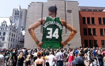 Gigantic mural honoring Milwaukee Bucks Giannis Antetokounmpo unveiled at community celebration