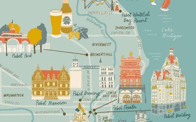 Pabst Around Milwaukee: Illustrated map details vast reach of Captain Frederick Pabst beyond his brewery