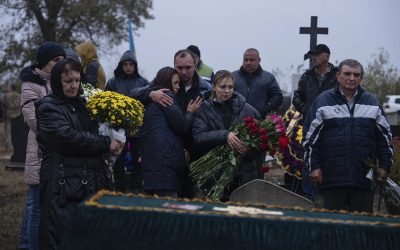 Survivors share grief days after Russia wiped out residents of village with missile strike during funeral