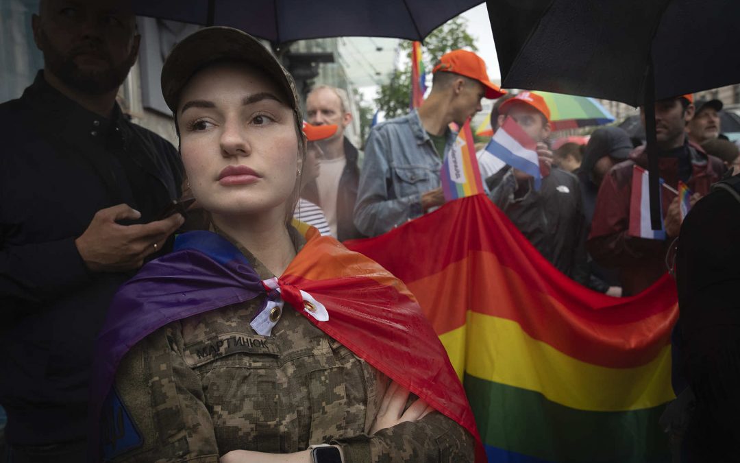Ukraine’s LGBTQ soldiers rally for legal rights in hope that their military service is changing public attitudes