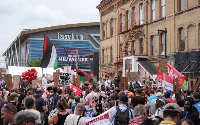 Hundreds of demonstrators protest Trump at march on Republican National Convention in Milwaukee