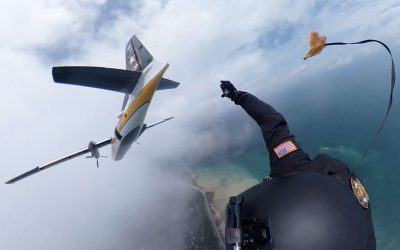 Exclusive: 360° view of skydive at 2,000 feet over Milwaukee with precision landing