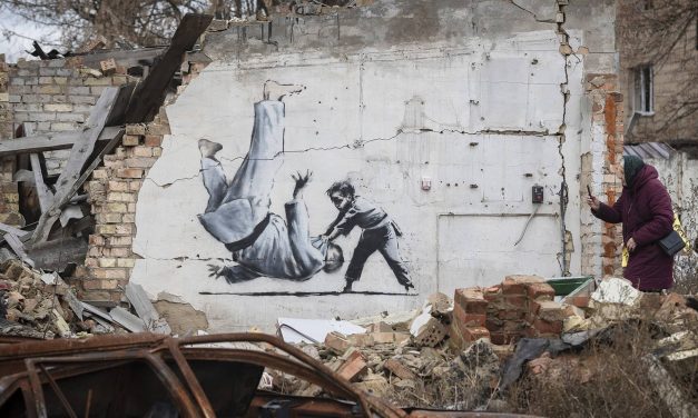 Famed British artist Banksy seeds inspirational art amid Ukraine’s war ruins in Borodyanka