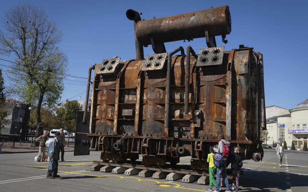 Winter of war: Display of scorched transformer highlights Russia’s attack on civilian energy