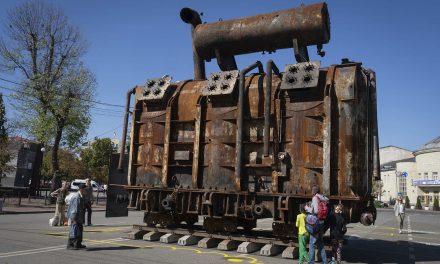 Winter of war: Display of scorched transformer highlights Russia’s attack on civilian energy